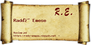 Radó Emese névjegykártya